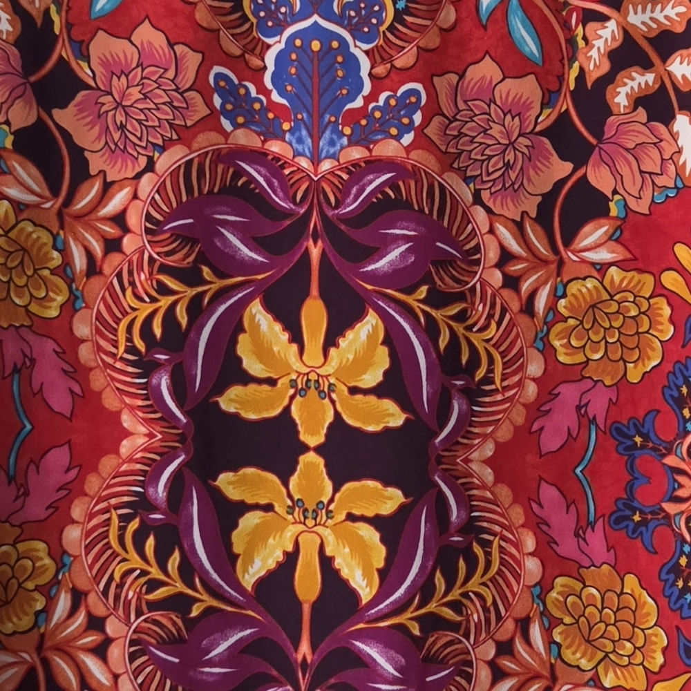 LOFT Boho Mixed Floral Paisley Split Sleeve Blouse – Size SP Excellent Condition - Picture 4 of 14